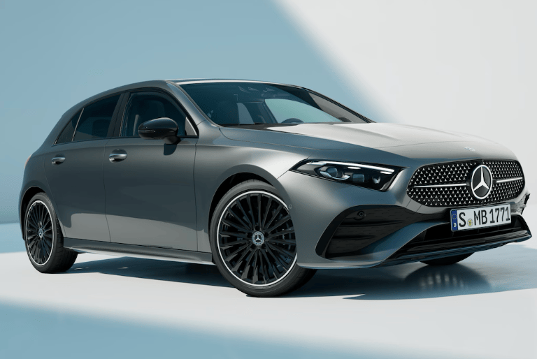 a silver mercedes benz