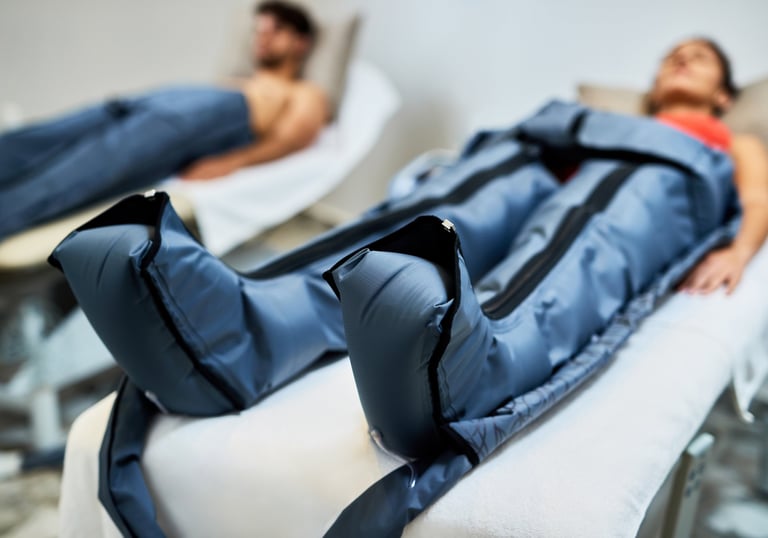 Des bottes de pressothérapie pour favoriser l'élimination des toxines et relancer la lymphe