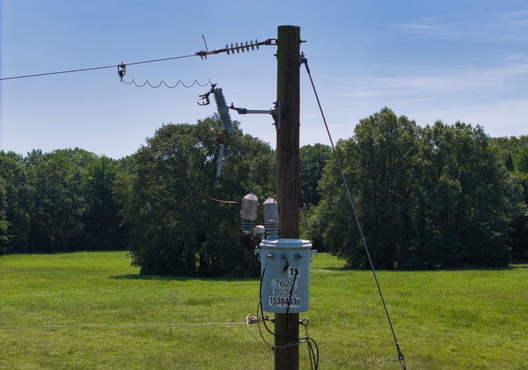 Photo of utility pole. 