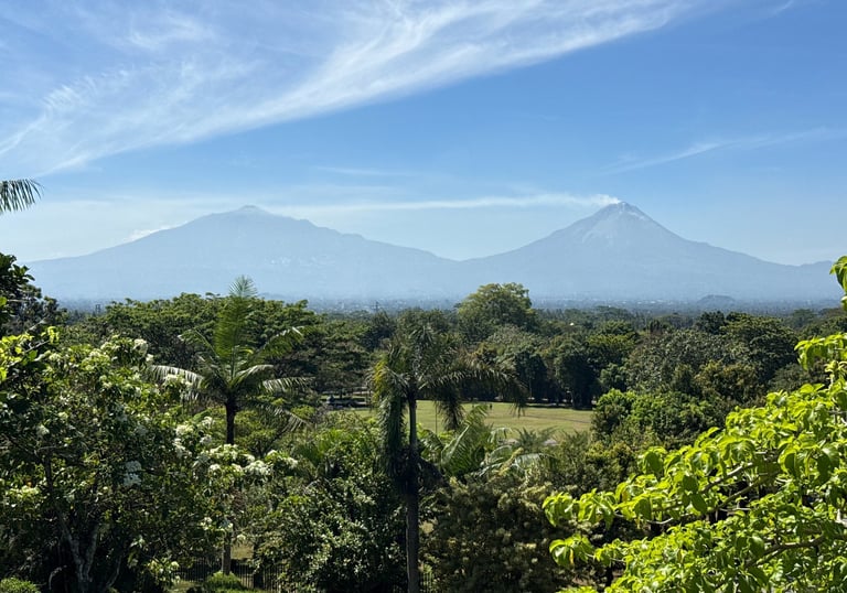Beautiful Mt Merapi and Merbabu in one scenes