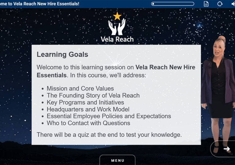 Screenshot of the introductory screen of a Launch course.