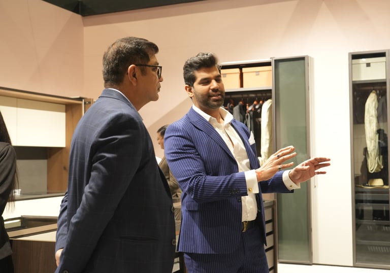 The owner of SR Enterprises is explaining the products and providing guidance