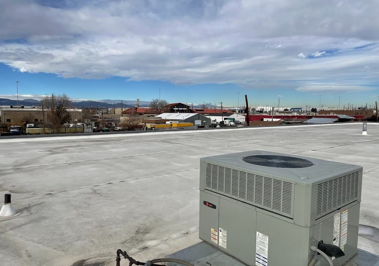 Top of building with air conditioning unit