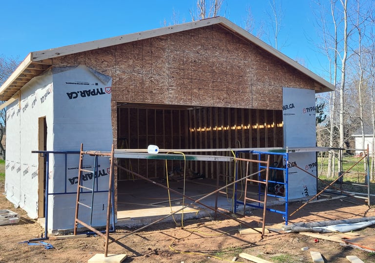 New Construction Built by Catch All Contracting - Garage