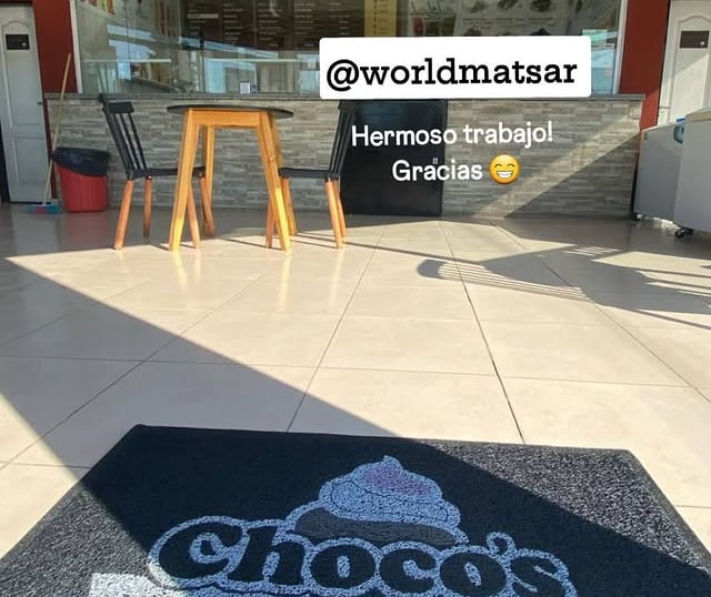 Felpudo personalizado con logo heladeria chocos