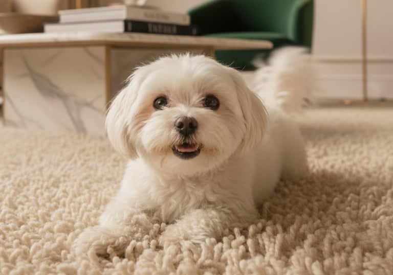 Shag Carpet example with cute dog