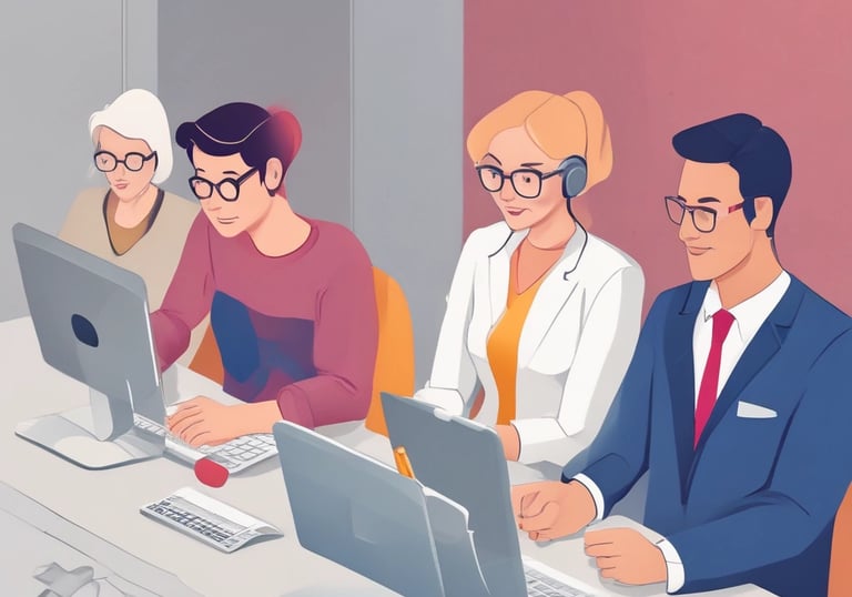 Close-up of hands using a digital tablet with cloud computing icons floating above.