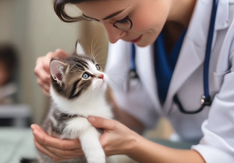 A pet owner taking their cat to the veterinarian for a check-up.