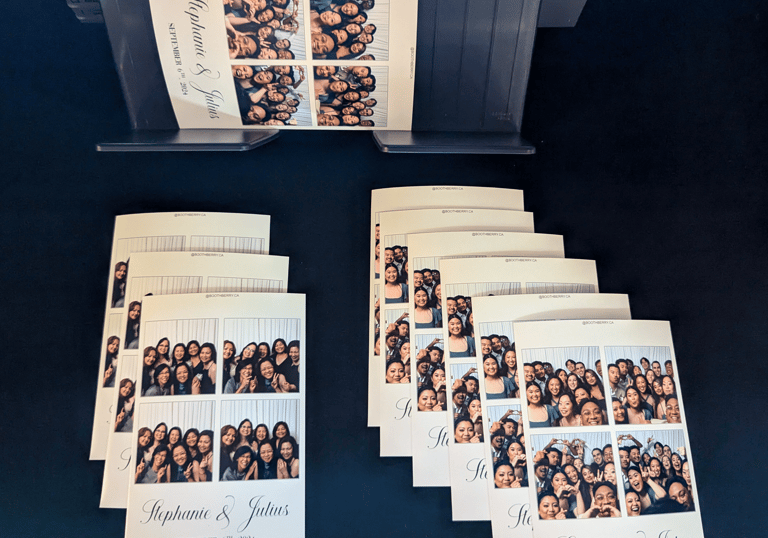 A stack of printed photographs