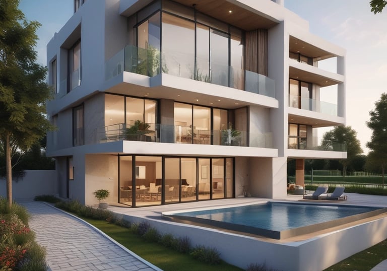 Una casa moderna con piscina