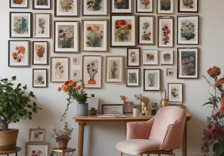 a floral office, specialized with floral art press flowers