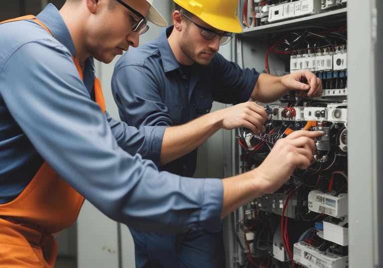 Technicians providing maintenance support on-site.
