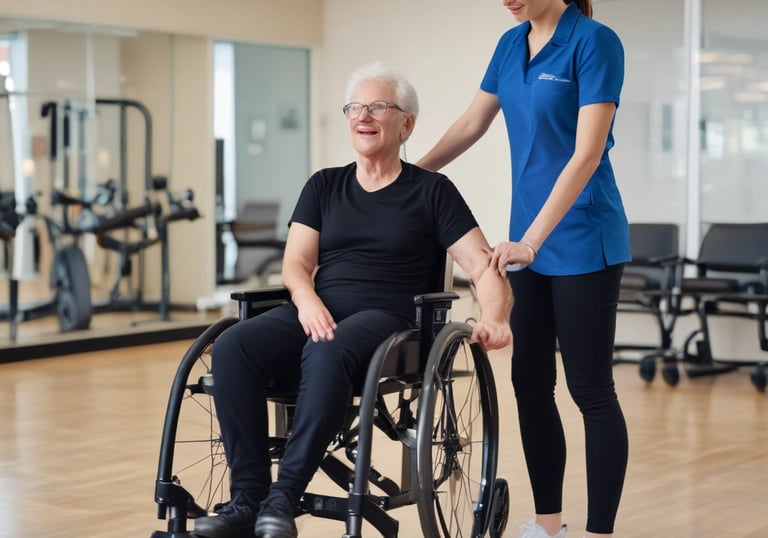 A caregiver preparing a healthy meal for a client.