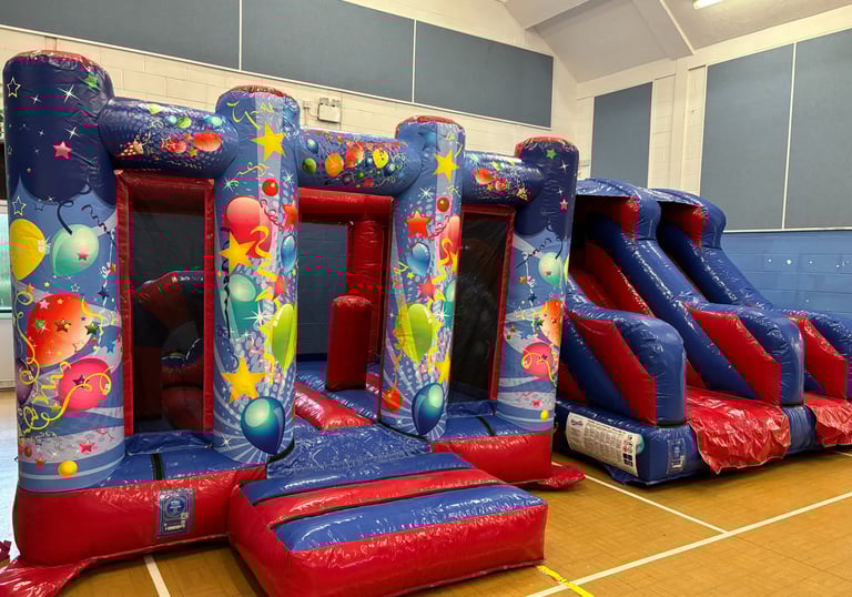 Party Time Activity Castle and Inflatable Slide - Jumpin Janners - Bouncy Castle Hire Plymouth