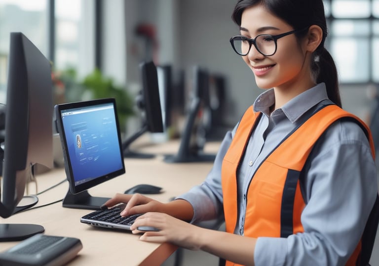 A display screen shows information about ChatGPT, a language model for dialogue optimization. The text includes details on how the model is used in conversational contexts. The background is primarily green, with pink and purple graphic lines on the right side. The OpenAI logo is positioned at the top left.