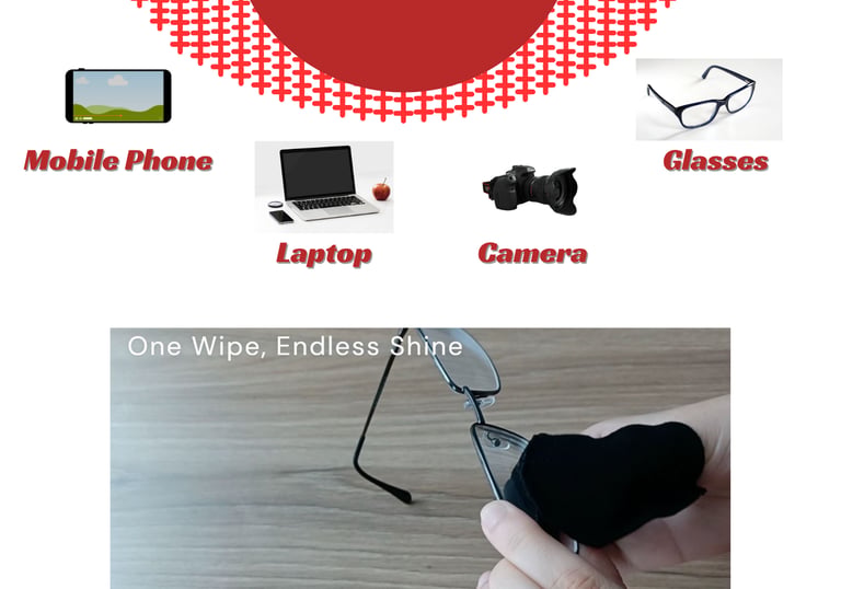 Using a 1 in million reusable wipe to clean a smartphone screen without chemicals.