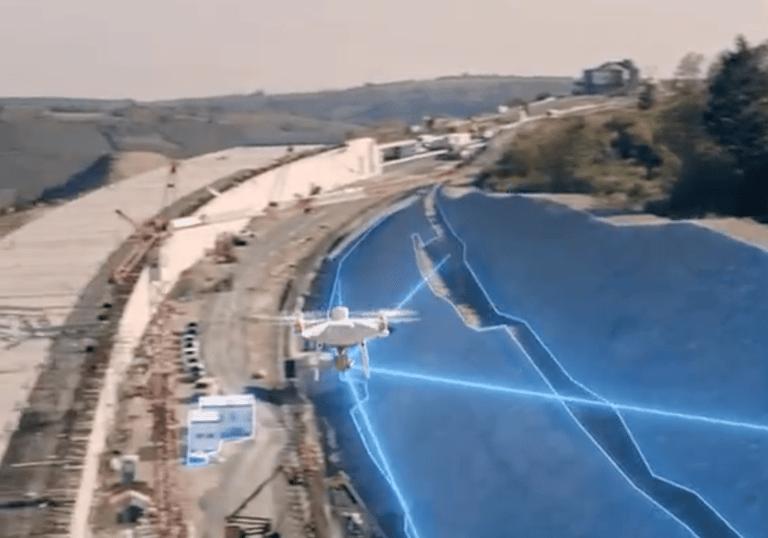 calcul de surface avec une drone et utilisation d'un télémetre