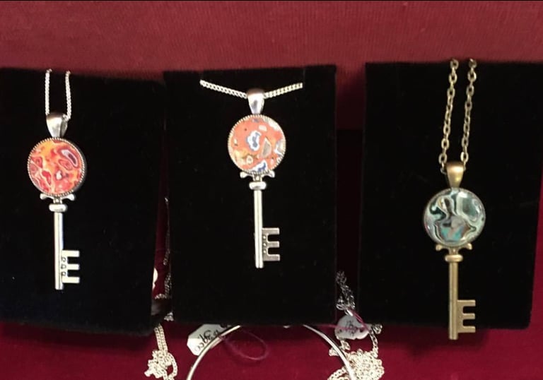 silver key necklace