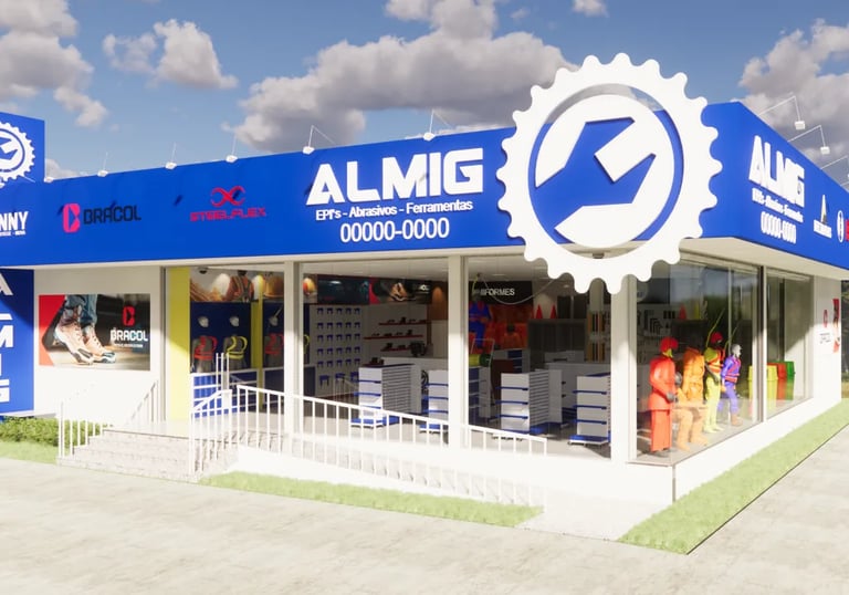 letreiro luminoso arquietura lojas