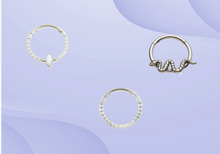 Intricate daith piercing jewellery pattern Montrose & Stonehaven