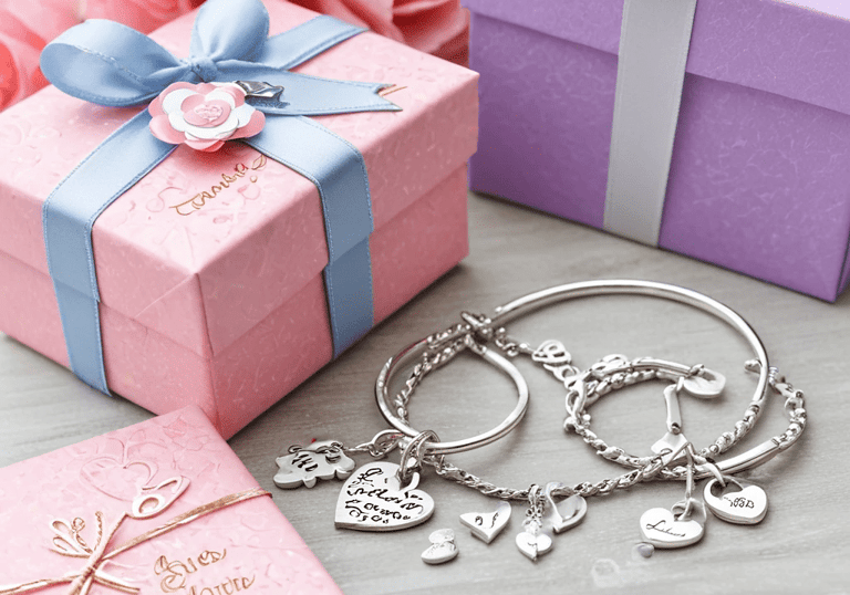 a gift box with a pink ribbon and a pink ribbon tied to it