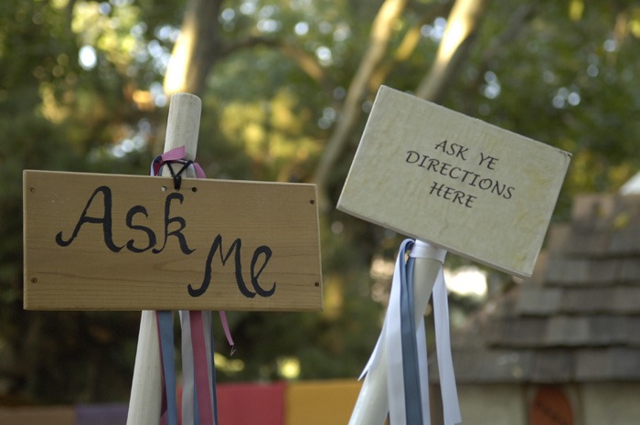 Ask Me Signs at NCRF Ren Faire