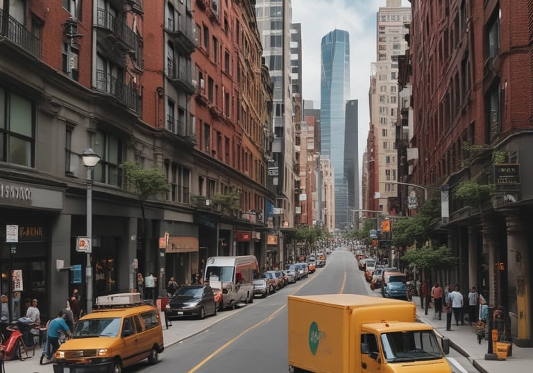 Several large black and yellow logistics trailers are parked in a lot under a clear blue sky. The trailers have bold patterns and the words 'Bros Log' displayed prominently on their sides. A small staircase is next to one of the trailers.