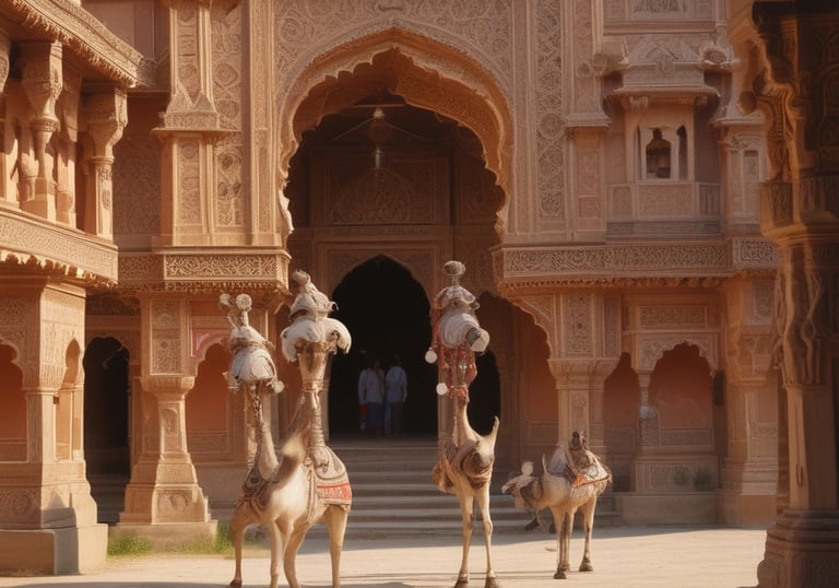 a man riding a skateboard down a street next to tall buildings