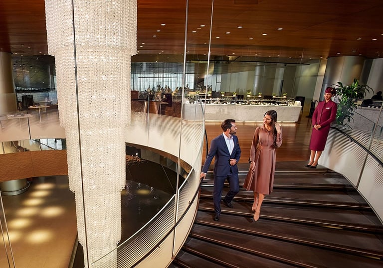 Staircase in Qatar Airways Al Mourjan Lounge