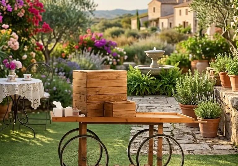 wooden food  cart rental
