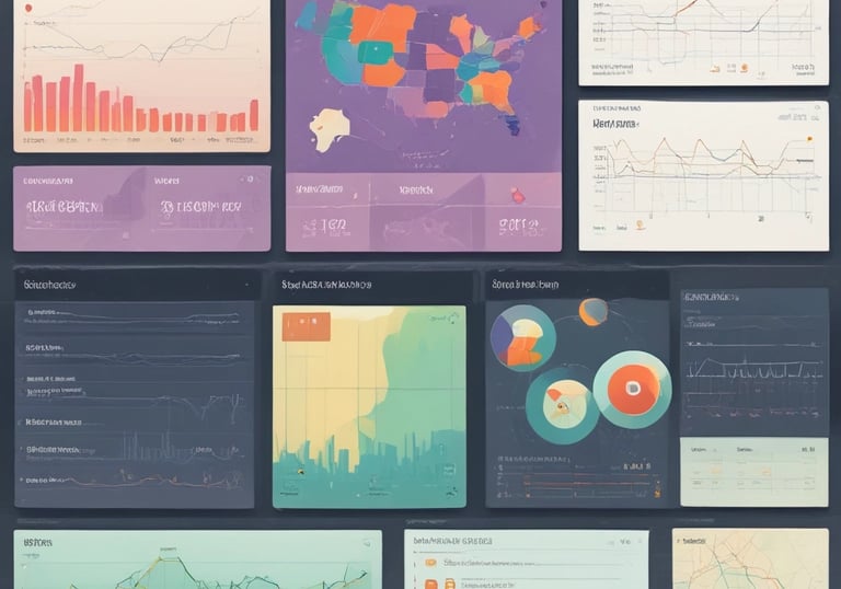 A flowchart showing steps of program evaluation with data points and feedback loops.