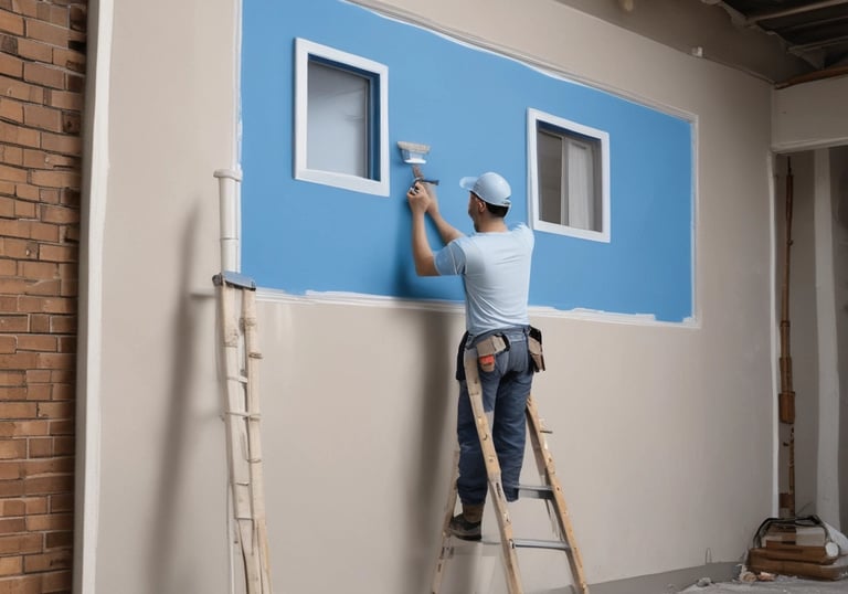 a man riding a skateboard down a street next to tall buildings