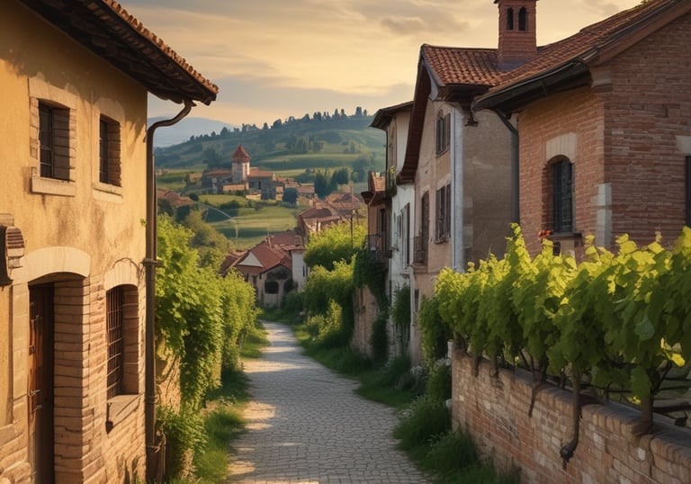 A scenic view of a charming village in Alessandria.