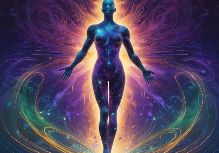 a man riding a skateboard down a street next to tall buildings