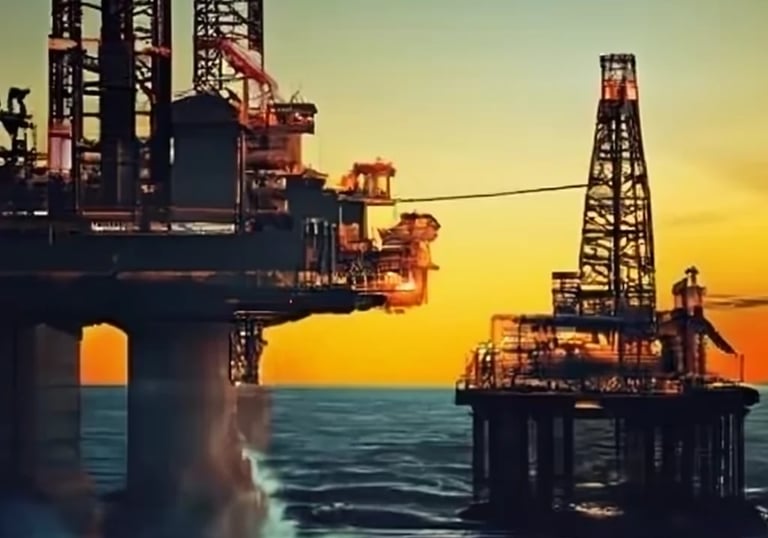 a large oil riget with a large oil rig