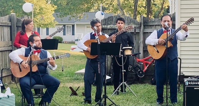 Live music group band playing at a birthday party