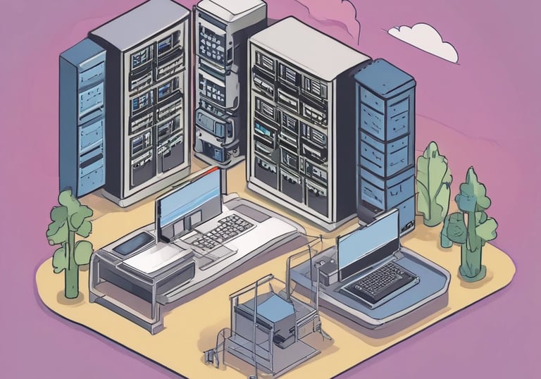 A secure server room with advanced technology for tax software hosting.