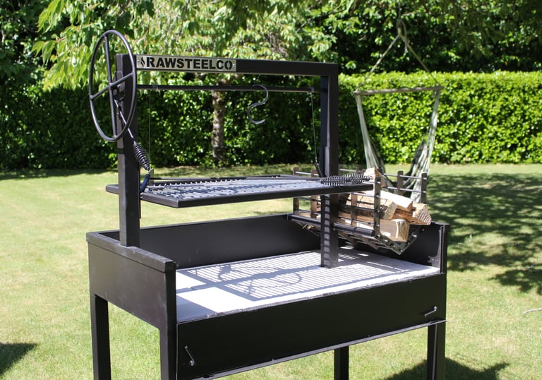 Custom Argentinian grill that was made in nz by rawsteelco