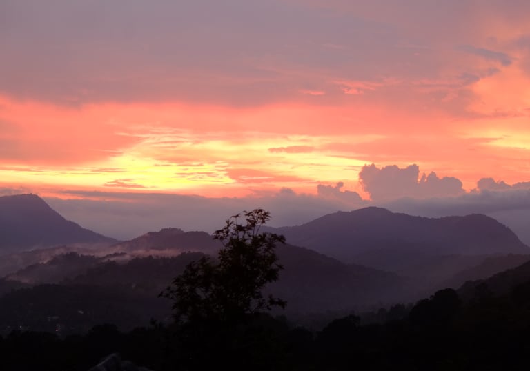 Golden Sunsets behind the mountains 