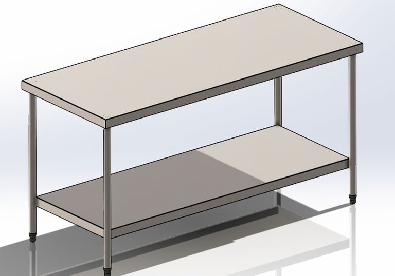 Mesa Lisa Aço Inox