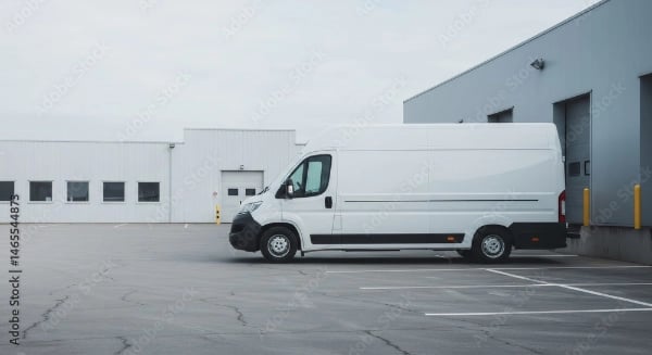 A Tellus Supplies delivery van parked at the warehouse, ready to dispatch customer orders efficiently