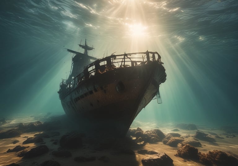 Research team monitoring marine life in turquoise waters using underwater technology.