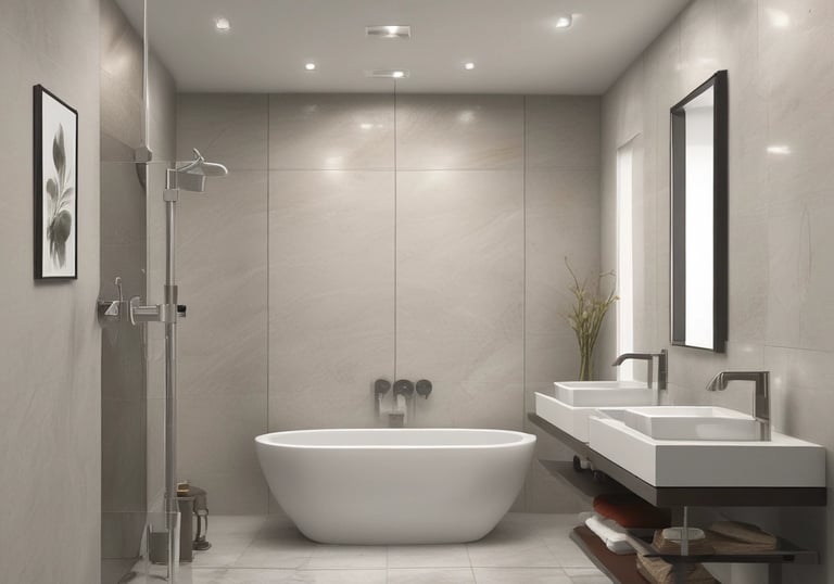 A modern interior space with a long hallway and sleek design. Wooden paneling forms a partition with overhead pendant lights casting a warm glow. The walls and ceiling feature a light wood finish, enhancing the minimalist aesthetic. The floor is made of polished tiles, contributing to the clean and contemporary look.