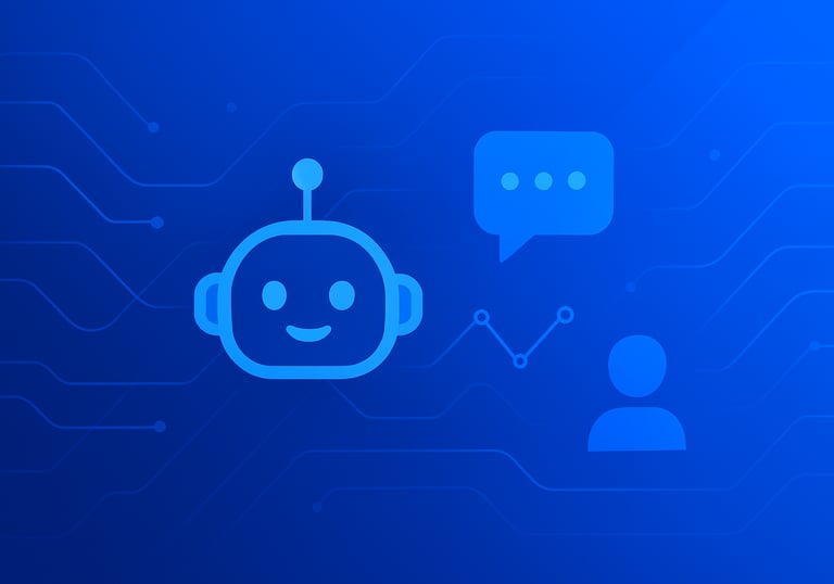 Blue background with robot