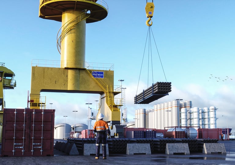 a crane crane is being lifted by a crane