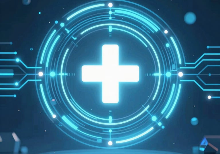 Four small, white robot figures are sitting in a row, each with a laptop in front of them. They have round bodies and blue accents, with 'AI' displayed on their chests. The background is minimal and light gray, emphasizing the robots and their computers.