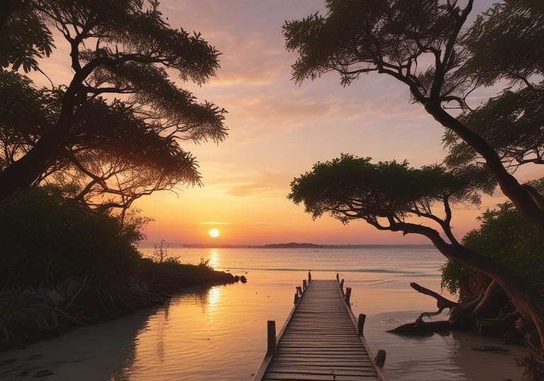 A cozy cabana with natural wood accents surrounded by lush greenery on Nusa Lembongan.