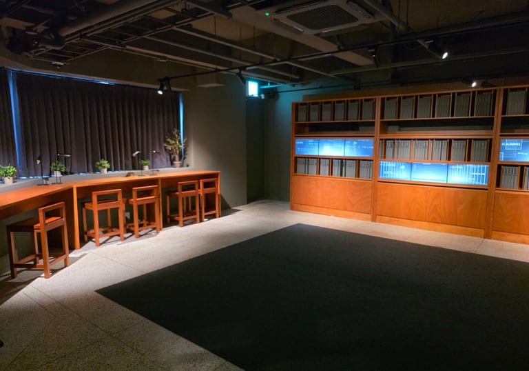 Fabricated cases reading room