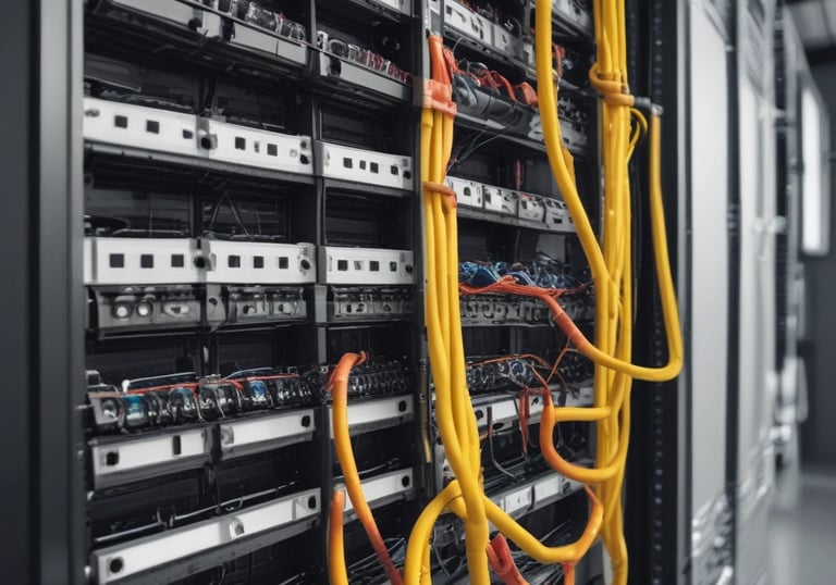 A diverse team collaborating on a digital interface displaying AI models and robotic designs.