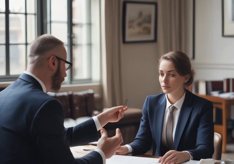 A group of people dressed in formal attire are standing in front of a real estate office. The storefront displays a large sign with an URL and various social media icons, and text in a foreign language. The group mostly consists of men in white shirts and dark trousers, standing in a straight line, with two women at either end of the row.